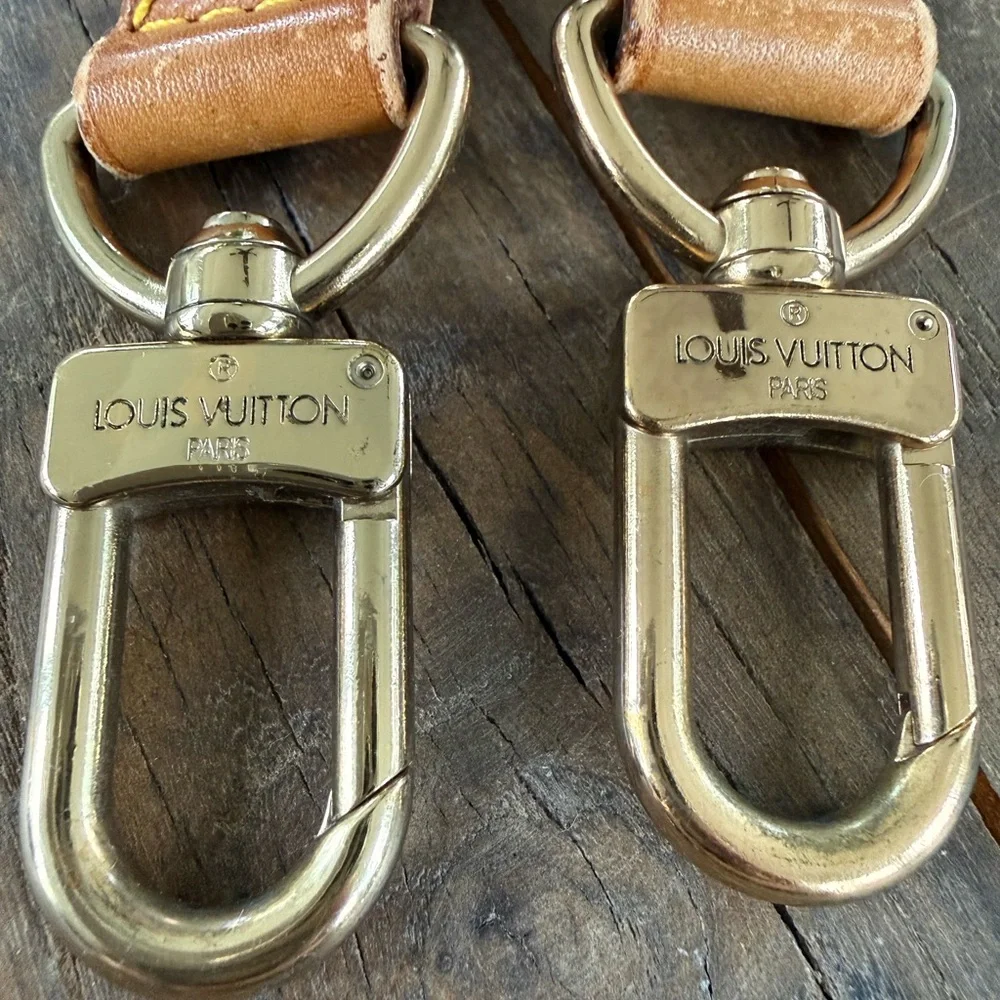 Louis Vuitton Tan Leather Shoulder Strap with Brass Hardware